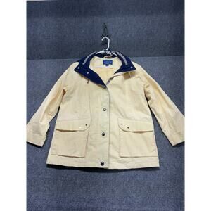 VTG Makintosh Hooded Jacket Women’s Size Medium Yellow Long Sleeve Button Up